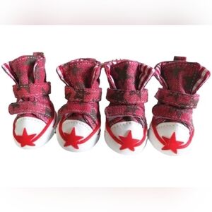 Red Star Dog Boots / Sneakers Size 4